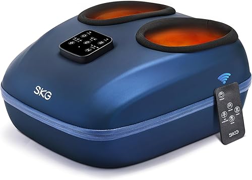 SKG Masajeador de pies con calor y control remoto, masajeador eléctrico mejorado de pies para aliviar el dolor de la fascitis plantar, masaje de