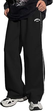 QJQ Boys Wide Leg Elastic Sweatpants High Waisted Baggy Pants Streetwear Teen Joggers Trendy Trousers Streetwear 2026