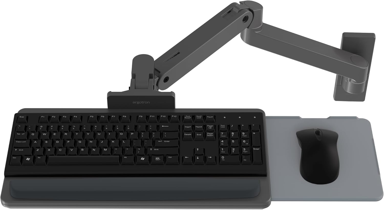 Ergotron – Upgraded LX Pro Premium Keyboard Arm, Wall Mount Adjustable Keyboard Tray – Dark Grey