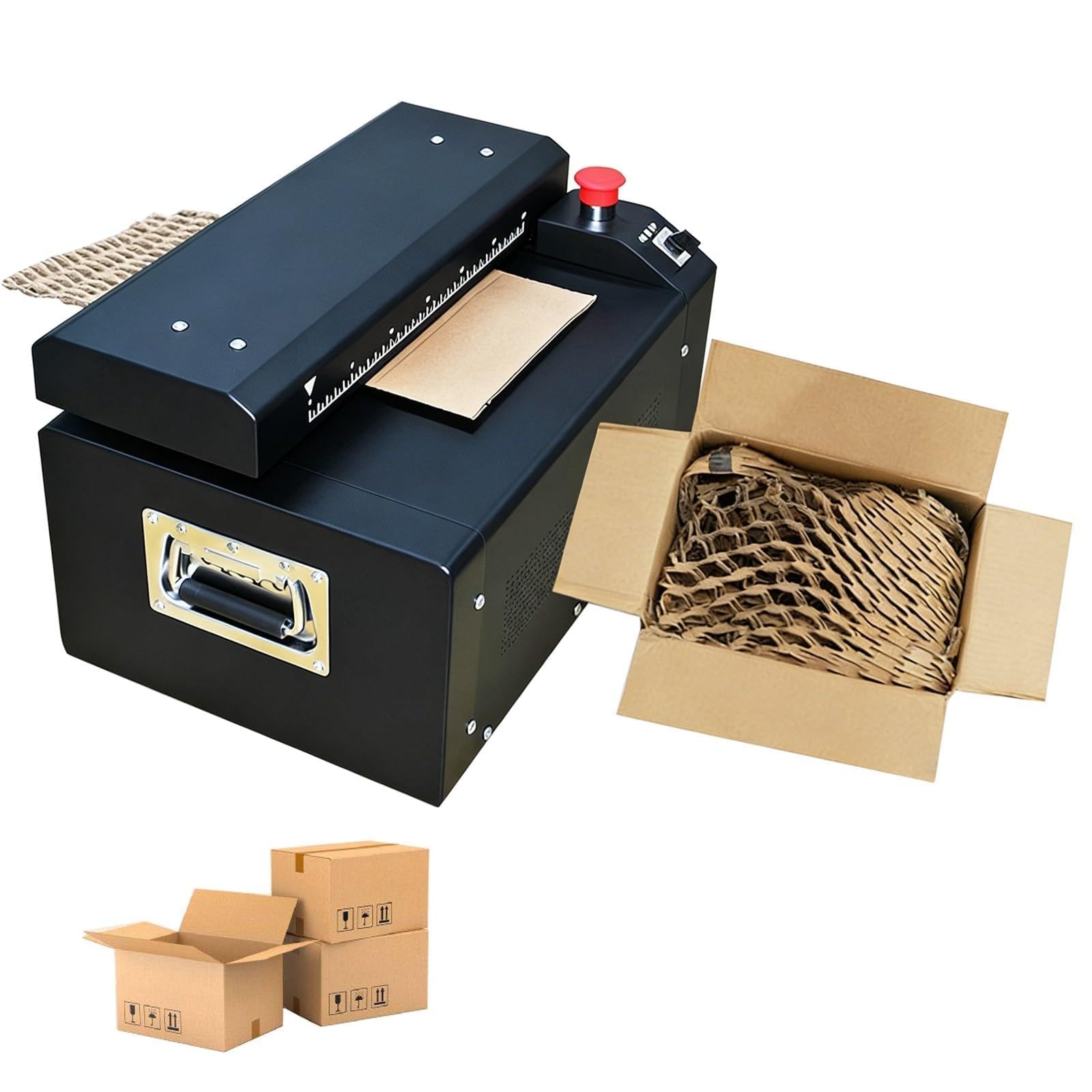 Trituradora de cartón con máquina, 325 mm de ancho, cortador de papel de regalo, interruptor giratorio, fabricante de papel de panal para embalaje express