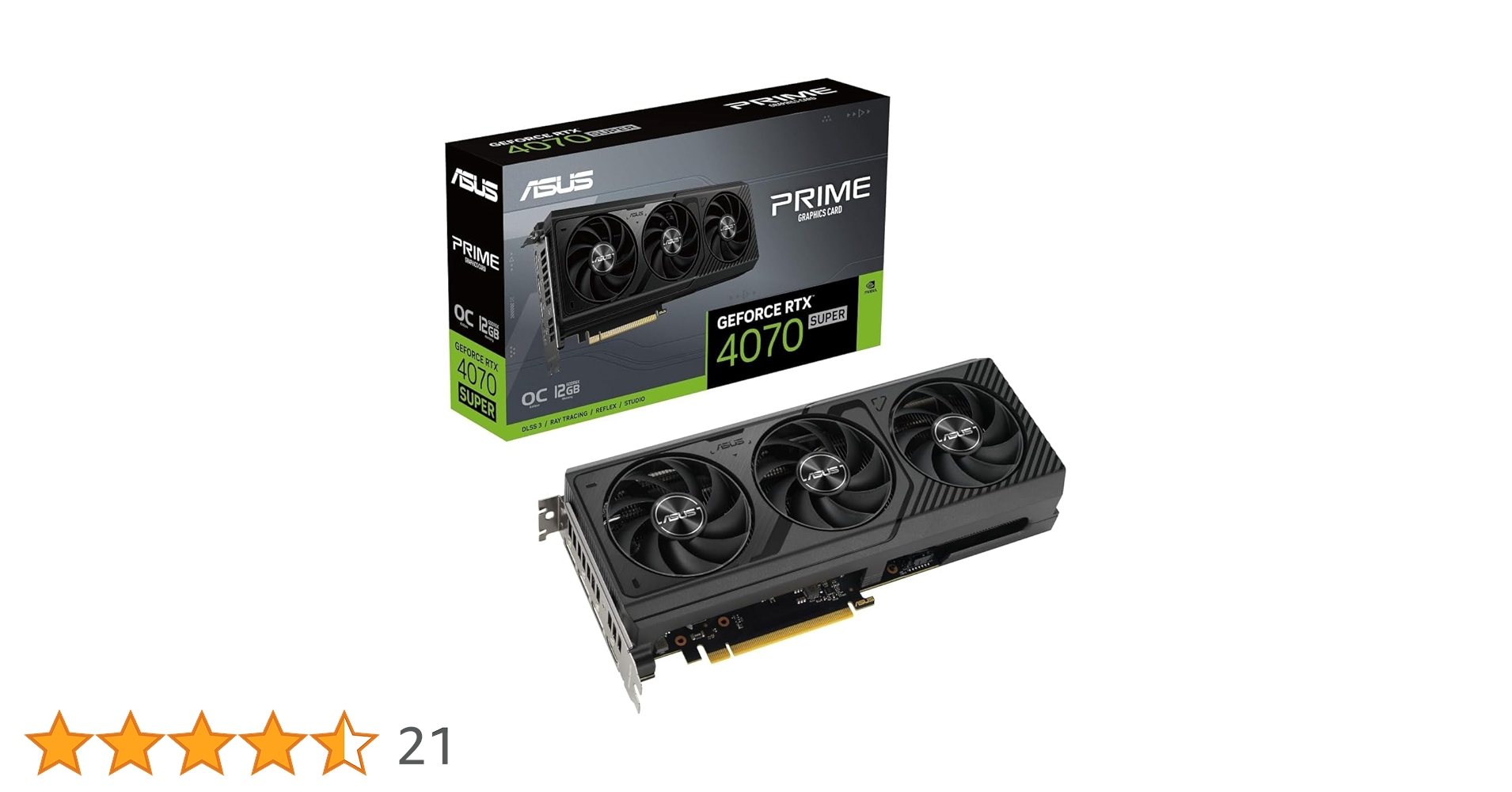 Amazon | ASUS Prime GeForce RTX 4070 SUPER OC Edition 12GB