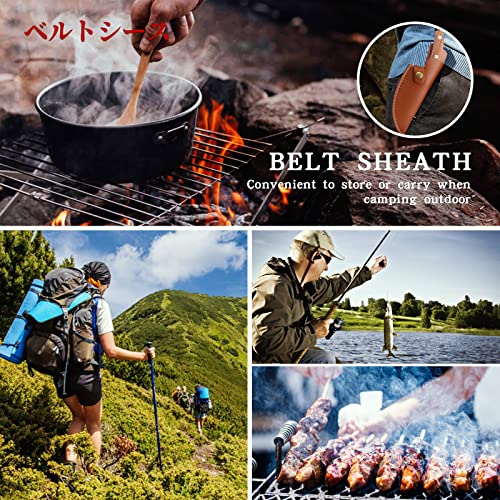 Huusk Knives, Viking Boning Knife for Meat Cutting, Small Ulu knife, Caveman Ultimo Knife Hand Forged Full Tang Knife for Kitchen or Camping Thanksgiving Gifts - Thumbnail 7