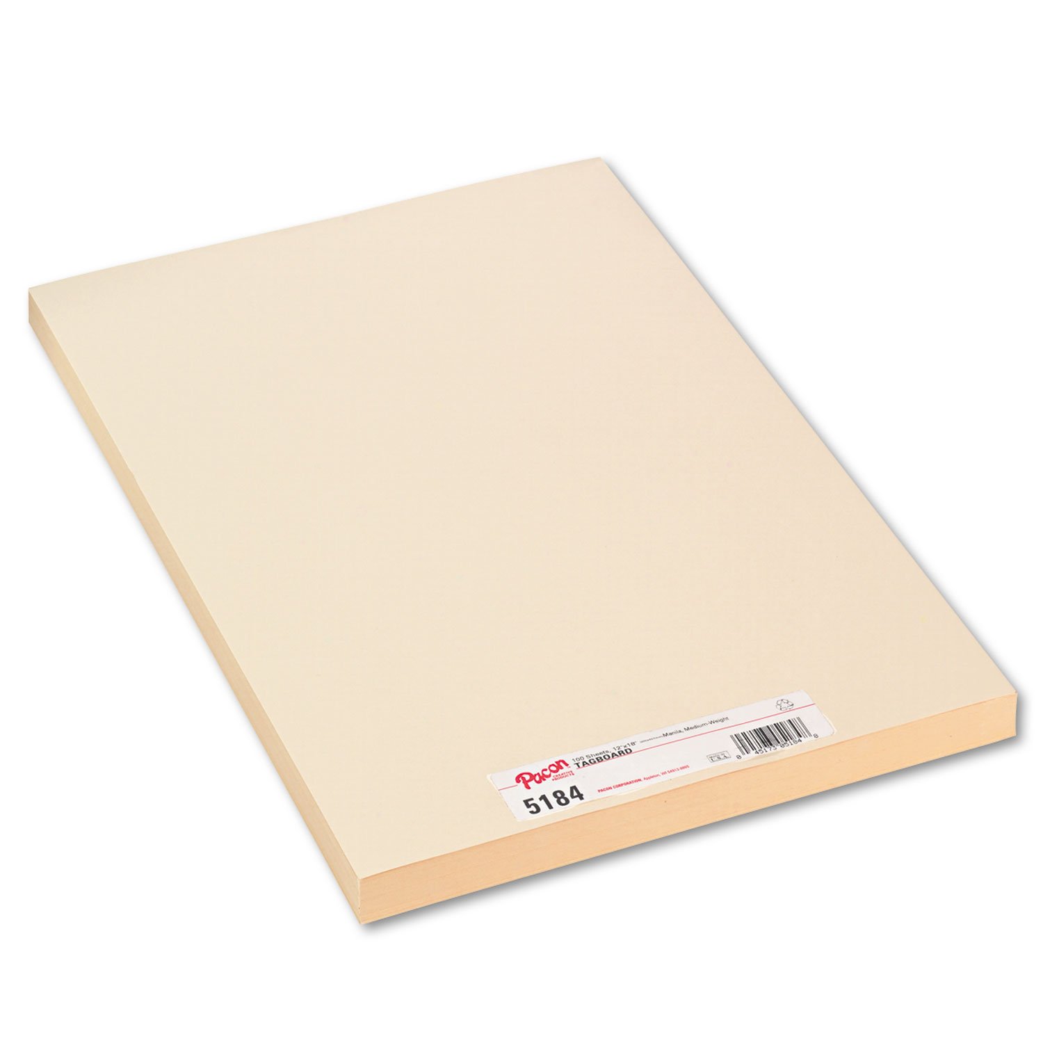 Pacon 5184 Medium Weight Tagboard, 18 x 12, Manila, 100/Pack