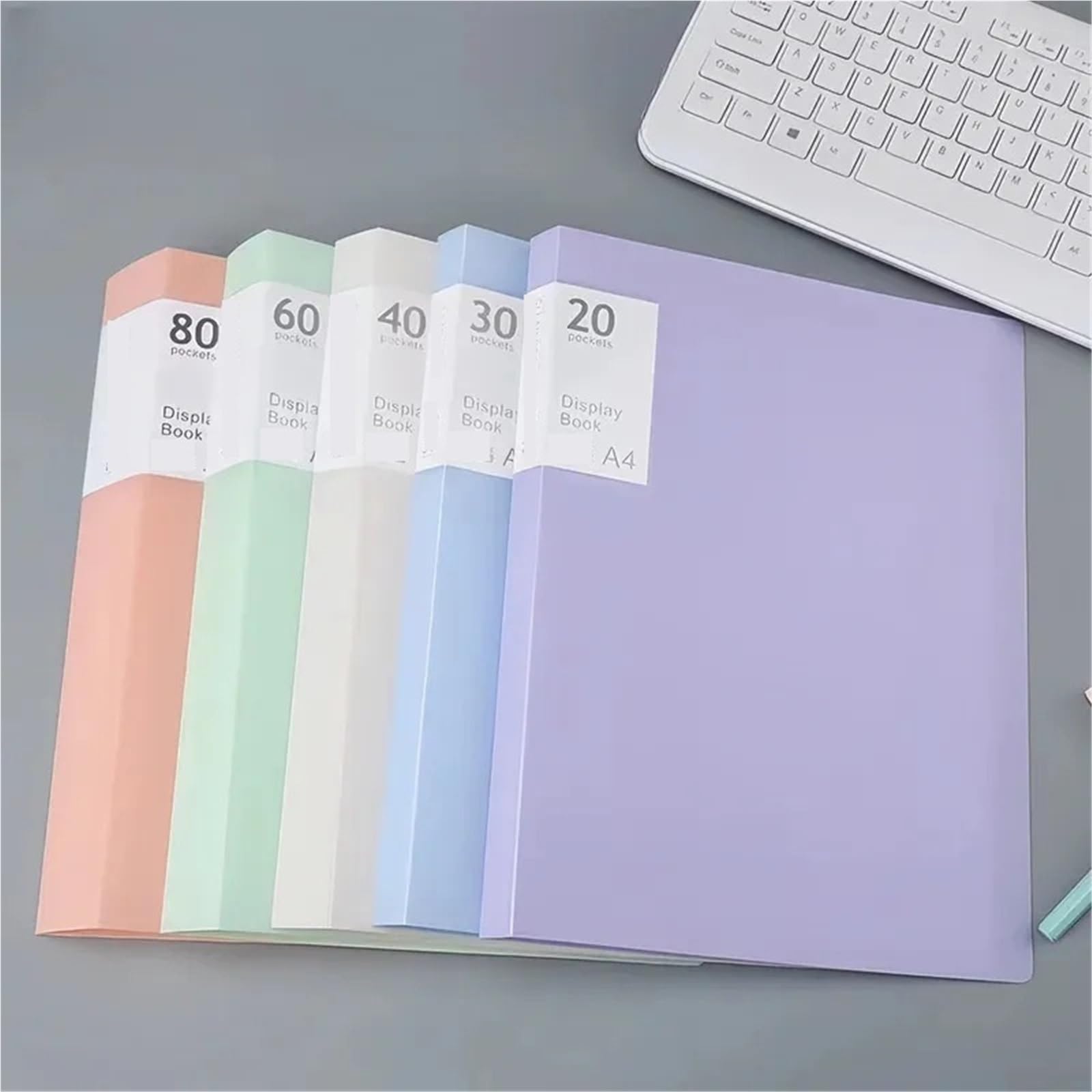 3-teilige Präsentationsmappe for Dokumente – A4-PP-Sichtbuch mit 20/40 transparenten Taschen und Schutzfolien Für Mappe Portfolio