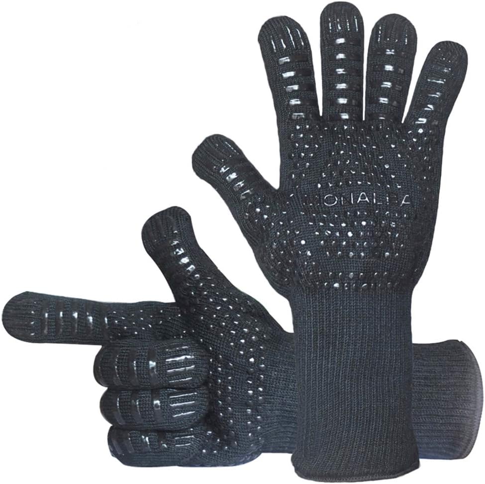 BBQ Grilling Gloves Extreme Heat Resistant Pot Holders 1472โ Premium Barbecue & Oven Mitts CE Certified Insulated by Aramid Withstand Heat Kitchen Cooking Baking Gloves