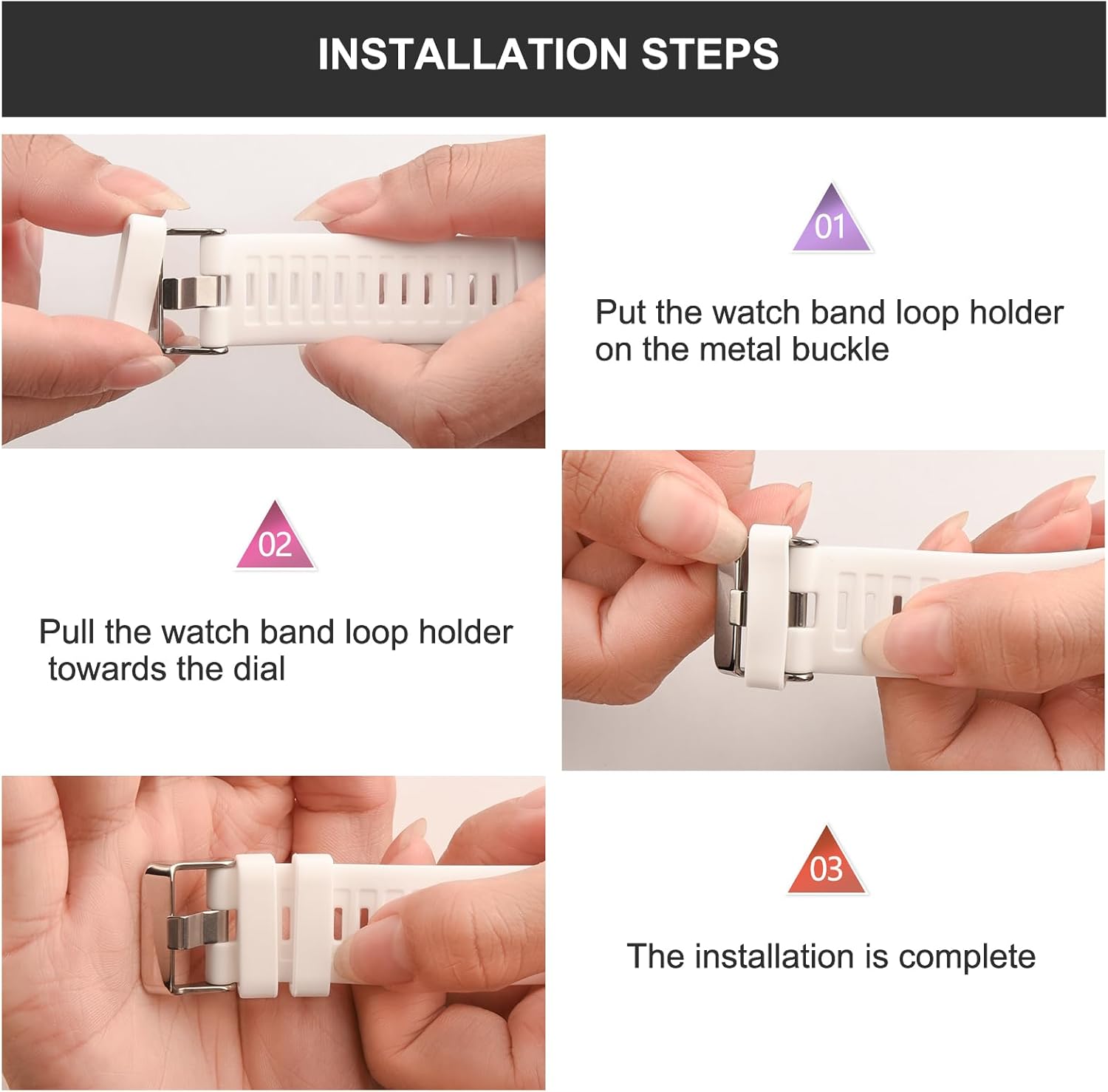 6-Pack Band Loops for Garmin Forerunner 965 955 945 935 745 265 255 220 230 235 35 620 630 735XT Band Keeper, Silicone Replacement Watch Band Loop/Holder/Retainer