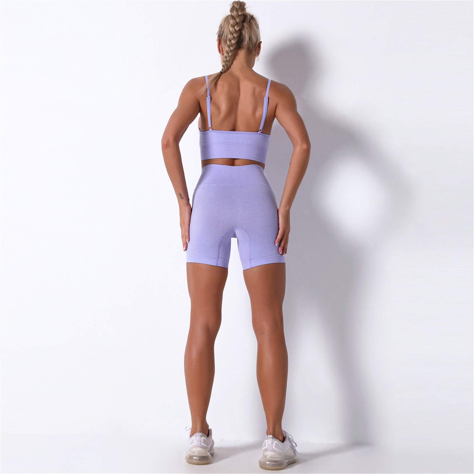 Damski dres sportowy do jogi, dres treningowy, damski zestaw treningowy, 2 sztuki, wysoka talia, cienkie spodenki do jogi, legginsy, seksowne spaghetti, biustonosz sportowy, strój do joggingu, fitnessu