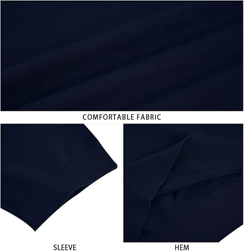 Miniatura 10 de Runcati Camiseta casual para hombre, elástica, de manga corta, de punto, ajustada, cuello redondo, suéter básico