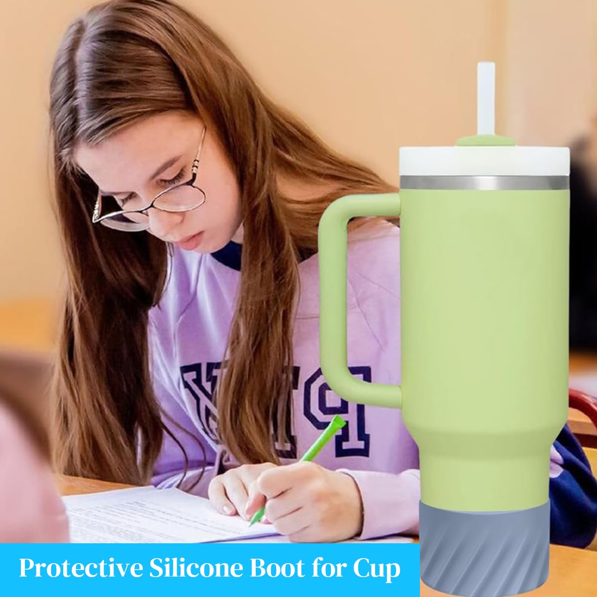 HASTHIP Silicone Bottle Boot 40oz/20oz/30oz Fit with Stanley Cup Protector 2