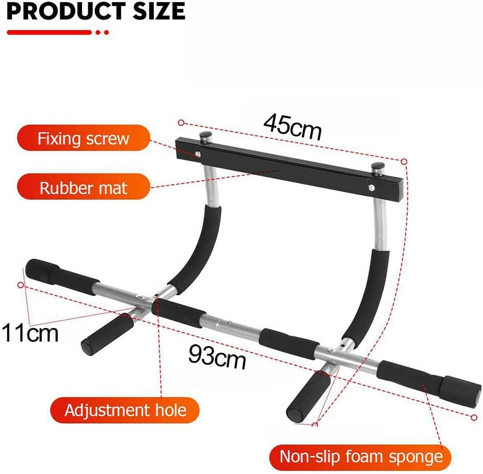 KF PREMIUM Doorway Chin Up Bar – Solid Home Strength Exercise Upper Body Adjustable Dip Bars for Exercise Chin Ups Push Ups, Sit Up, Multi-function Unisex Fitness Workout Bars