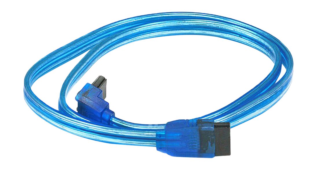 2 Pack, 24 inch SATA 6Gbps Cable w/Locking Latch (90 Degree to 180 Degree) UV Blue, CNE566443