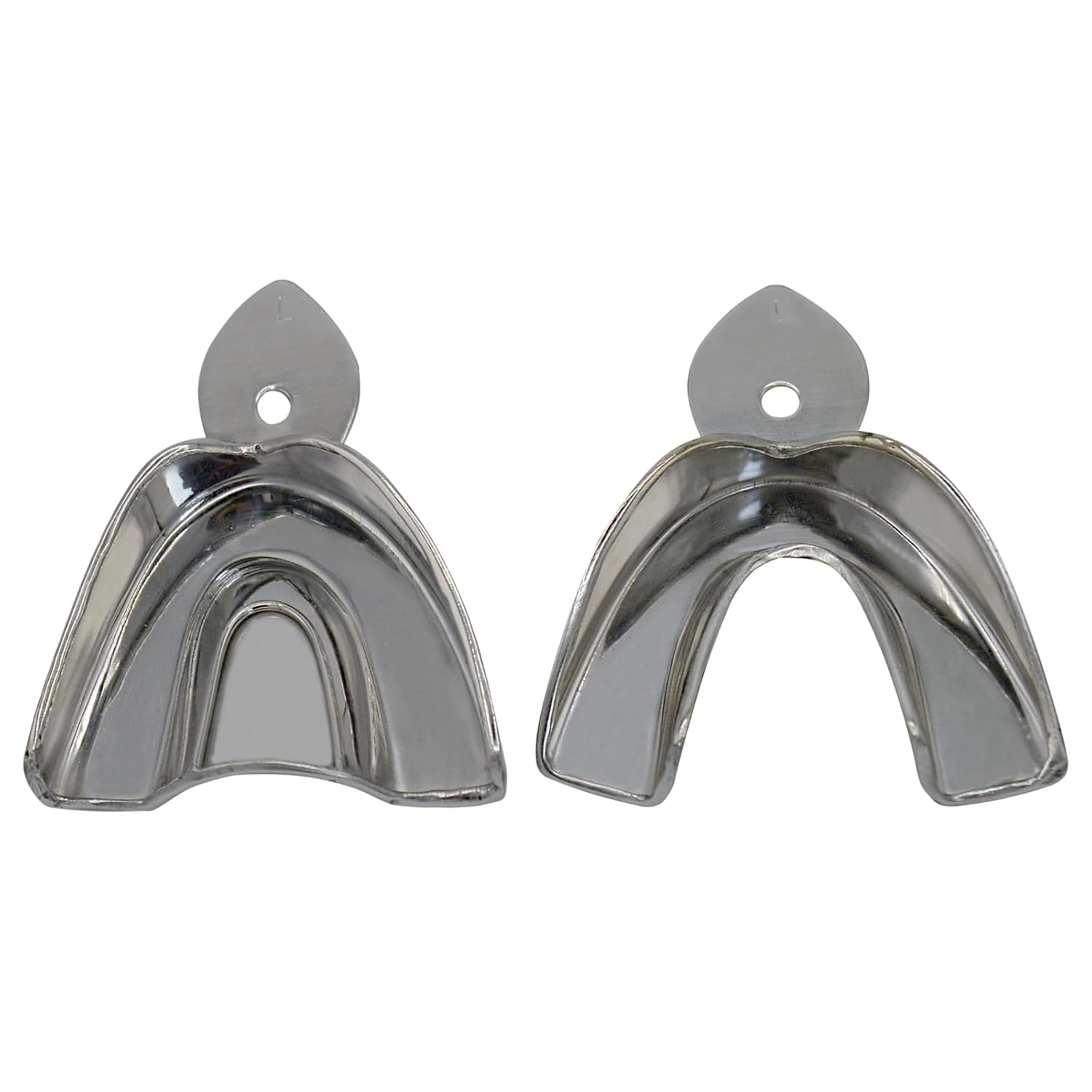 Metal Dental Impression Trays Set Solid Upper & Lower Regular Stainless Steel (10 PCS. XS,S,M,LM,XL Solid)
