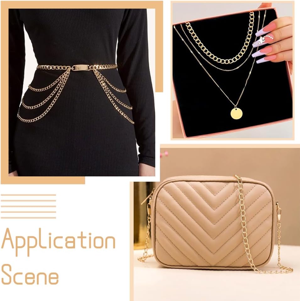 Pandahall 5M/5Yard Aluminum Curb Chain Link Light Gold Color Twisted Cross Necklace Finding Chains with Spool for Jewelry Making DIY Crafts Findings Supplies 10x6.5x1.8mm - Image 5