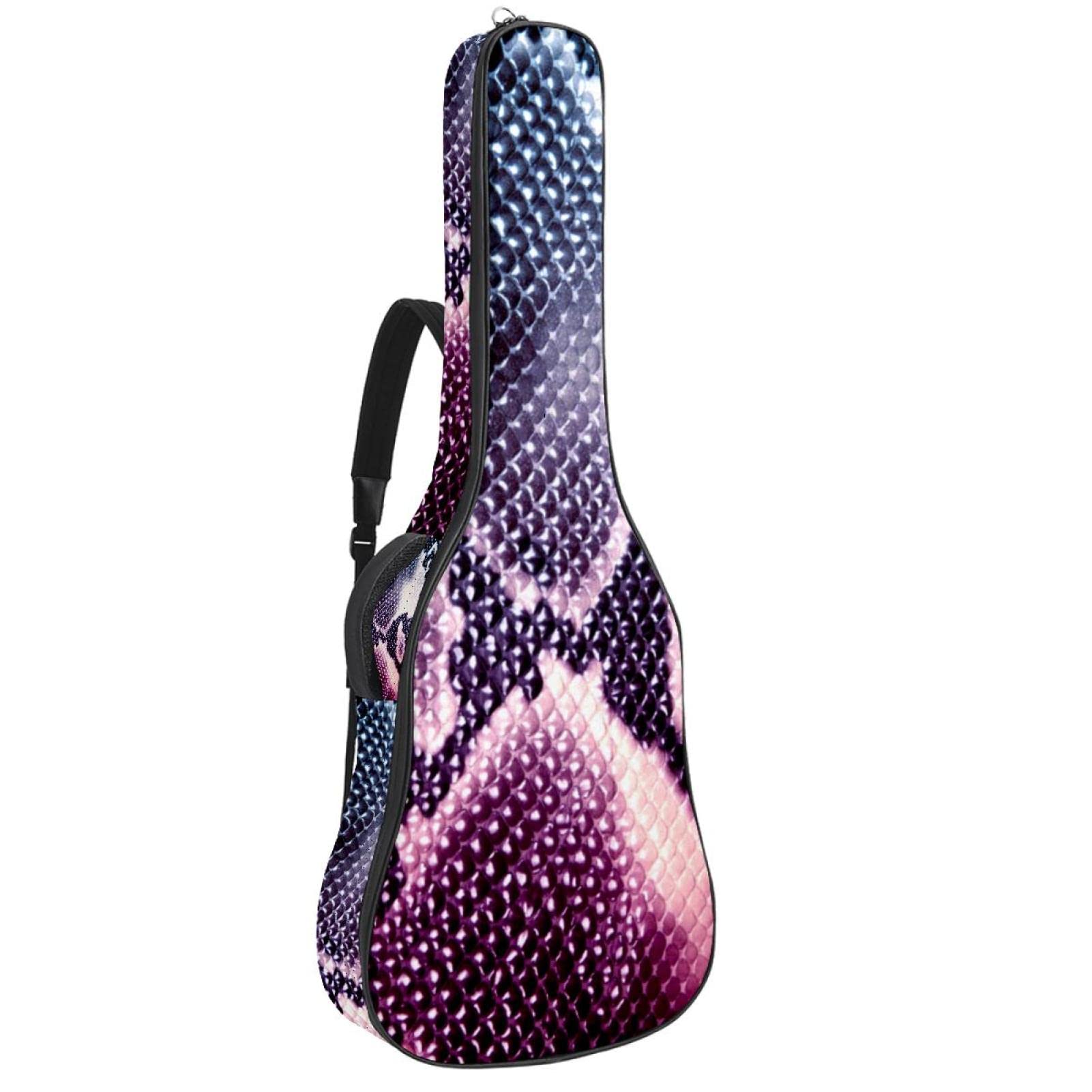 Torba na gitarę akustyczną wodoodporna gitara plecak gruby miękki wyściełany geometryczne serce klasyczna gitara obudowa, Kolor6, 42.9x16.9x4.7 in, Organizer do torby