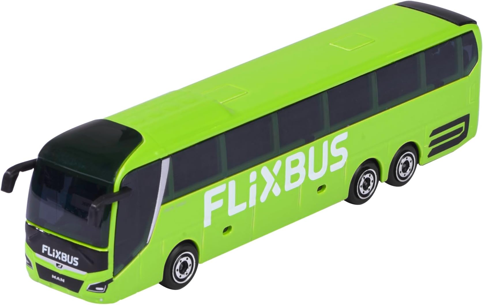 Majorette MAN Lion's Coach L Flixbus - Toy Bus with Freewheel and Suspension, Metal Body, 13 cm Long, for Children from 3 Years, Delivery 1 Piece