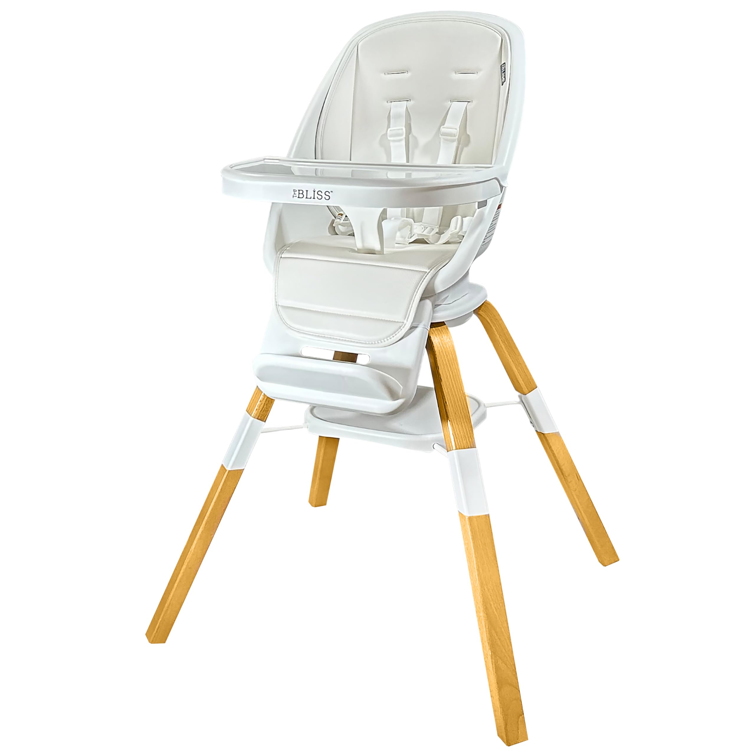 TruBliss Turn-A-Tot High Chair for Babies and Toddlers, 2 in 1 Wooden Portable Baby Feeder or Adjustable Child's Seat with 360 Degree Swivel,