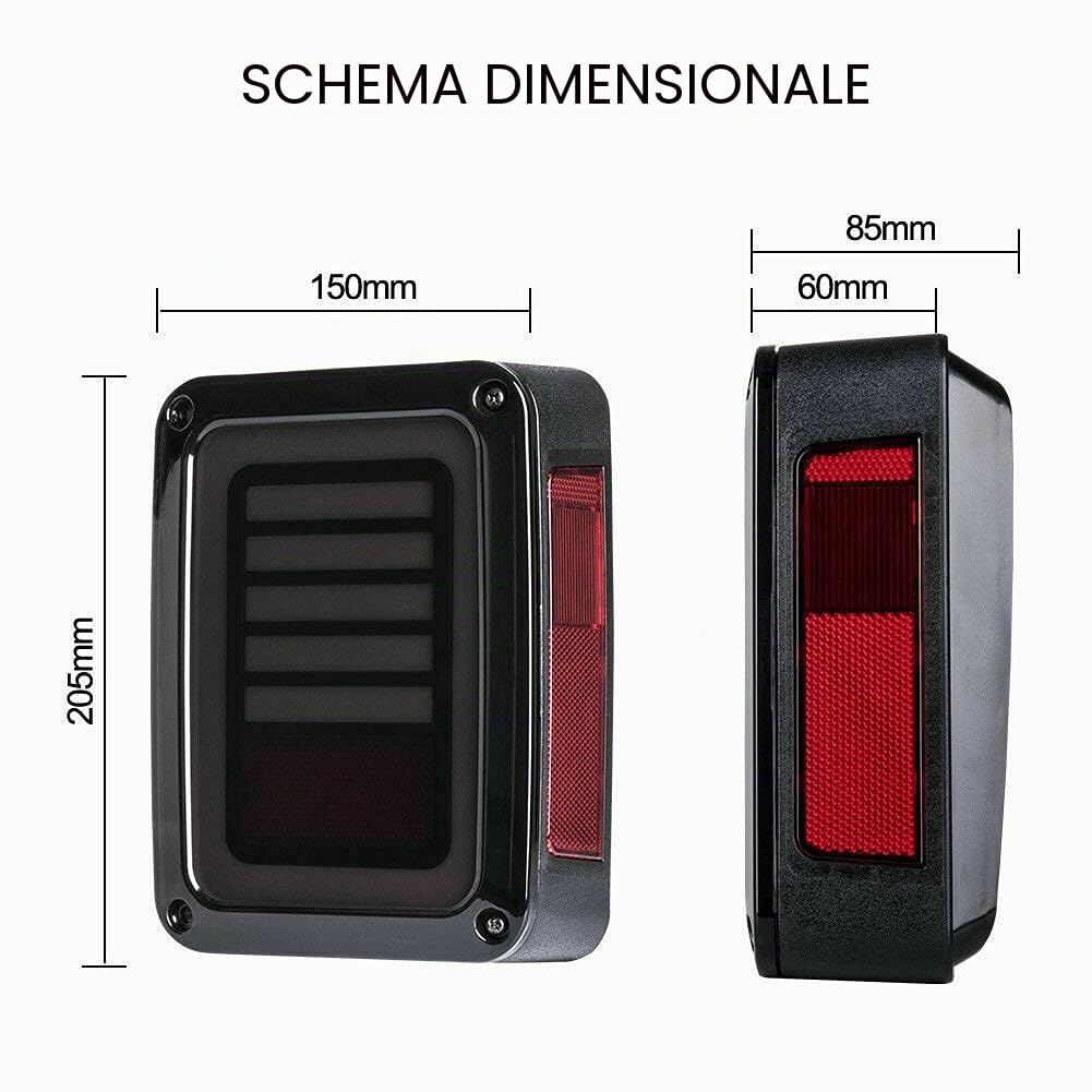 Baceyong - 2 luci posteriori per auto Euro versione 9-32V, LED sinistra e destra, luci di stop per frecce per Wrangler JK 07-17
