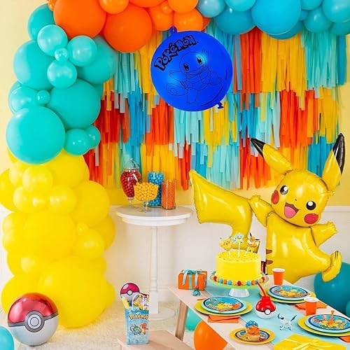 Miniatura 4 de Globos de látex Pokémon Punch de varios colores, paquete de 4 (tamaño desinflado de 6.5 x 2.75 pulgadas), perfectos para fiestas y celebraciones