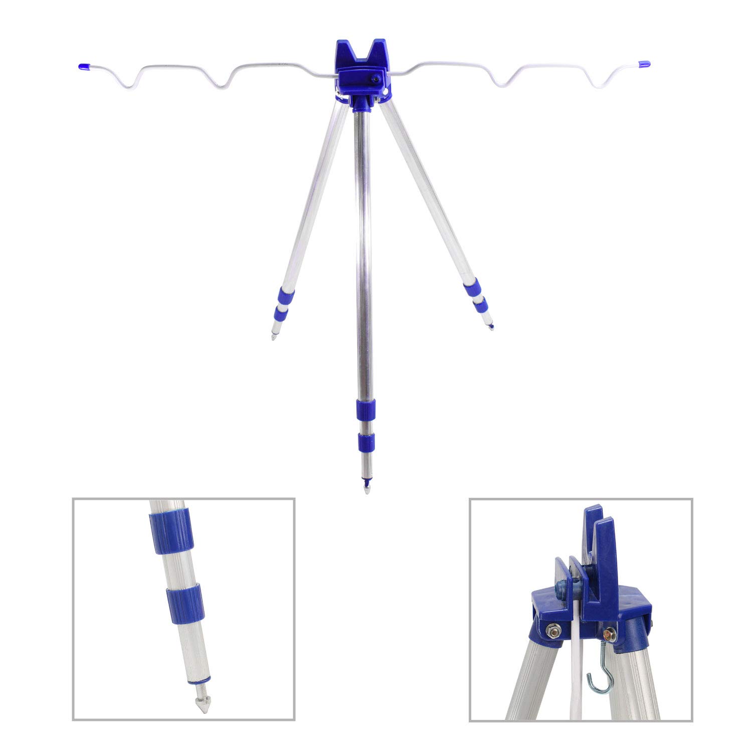 DIGIFLEX Trépied télescopique pour Canne à pêche Stand Repos pour Plage mer côte Quai gréement