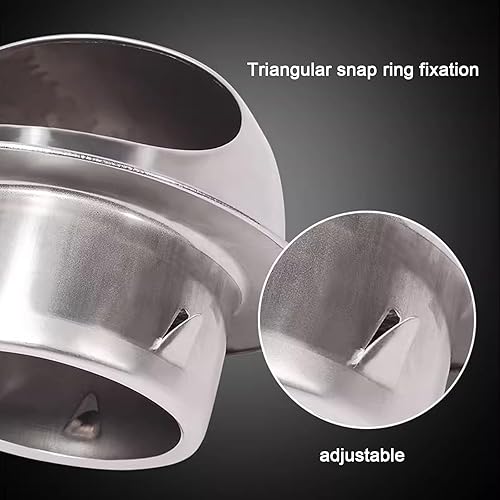 Miniatura 6 de KDDEON 304 Stainless Steel Exterior Wall Exhaust Chimney Cap,Range Hood Exhaust Pipe Wind and Rain Hat Louver Cap,Round Wall Vent
