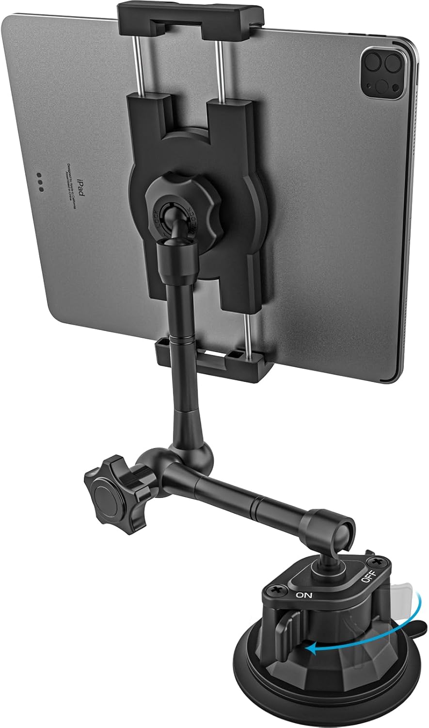 GDZN Suction Cup Tablet Mount for Car, Dashboard Windshield Tablet Holder for Truck/Pickup, Heavy Duty Metal Window iPad Mount for iPad Pro 12.9 Air Mini, Galaxy Tab, iPhone 17, 4.7-13" Devices