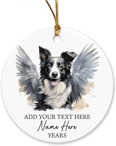 Vista 92 de Adorno conmemorativo personalizado de Bulldog Inglés – Alas de ángel, regalo de Navidad personalizado para perro, mamá y papá Adorno de Bulldog