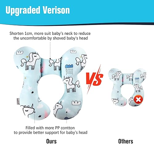 Miniatura 4 de KAKIBLIN Almohada de cuello para bebé, almohada de viaje para bebé, almohada de apoyo para bebé, almohadas mejoradas para el cuello del bebé para