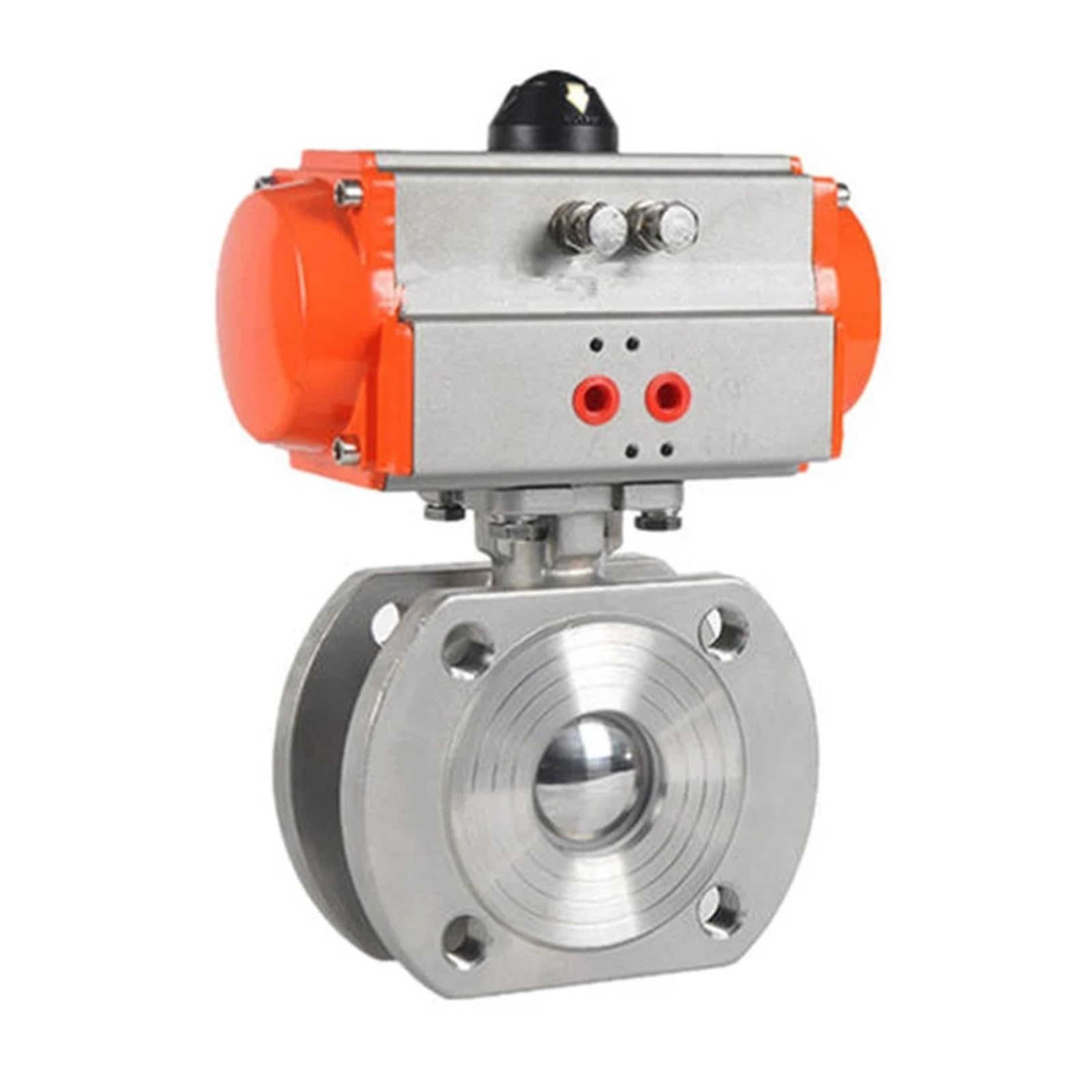 2" 304 Pneumatic Wafer Type Ball Valve with Double Acting Cylinder Thin Flanged Pneumatic Ball Valve