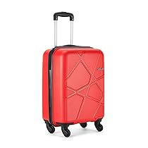 Safari Pentagon Polypropylene 55 cms Red Hardsided Cabin Luggage, 4 Wheel Trolley Bag, Travel Suitcase