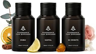 AromaPlan The Bestsellers Set, Dubai, Santal, 24 Knights - Top Picks Set Collection- Gift Set, USA Fragrance- Luxury Aroma & Hotel Fragrance Diffuser Oil- USA Made (3 Pack/ 1.7 fl.oz (50 ml)