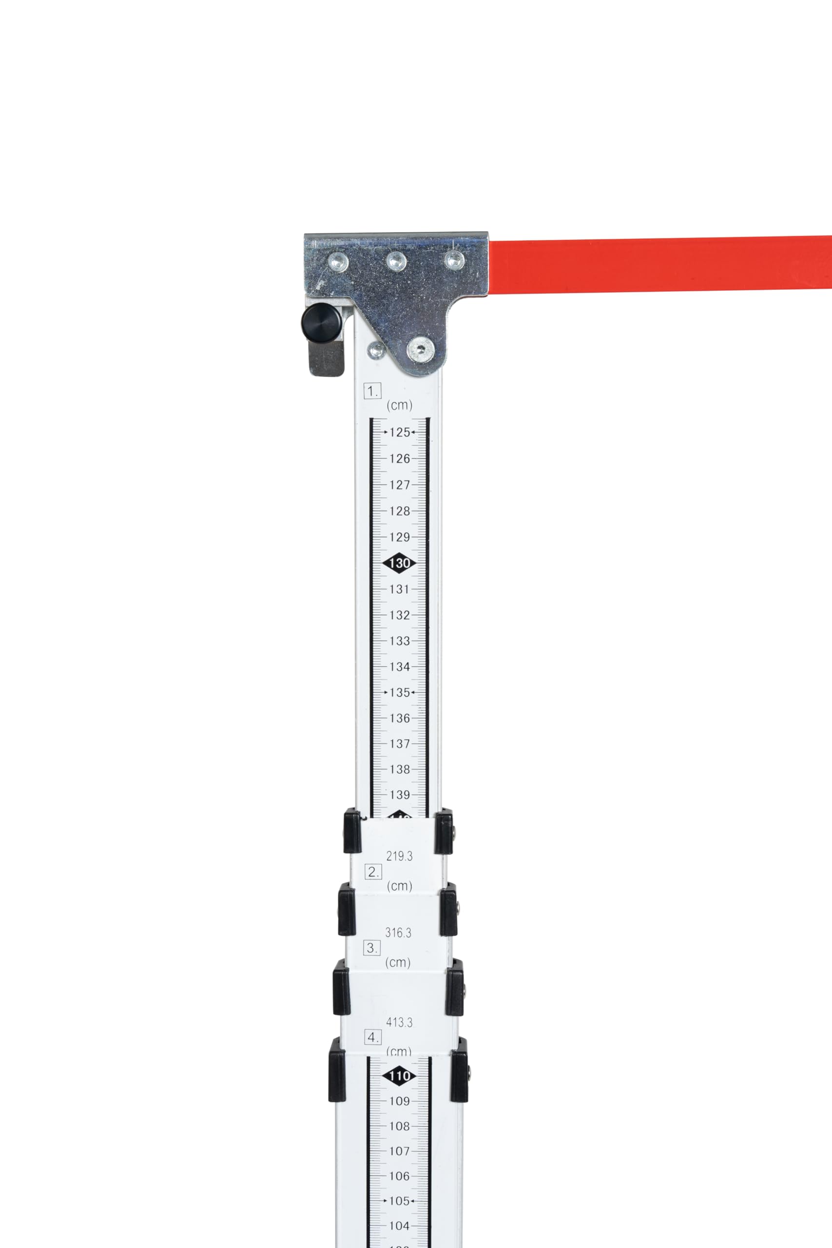 Nestle TELEMESS TM-500 LKW-Höhenmesser 5 m – Teleskopmeter 125–500 cm mit ausklappbarem, arretierbarem 70 cm Haken (kunststoffbeschichtet), mm-Teilung Oben→unten, Made in Germany