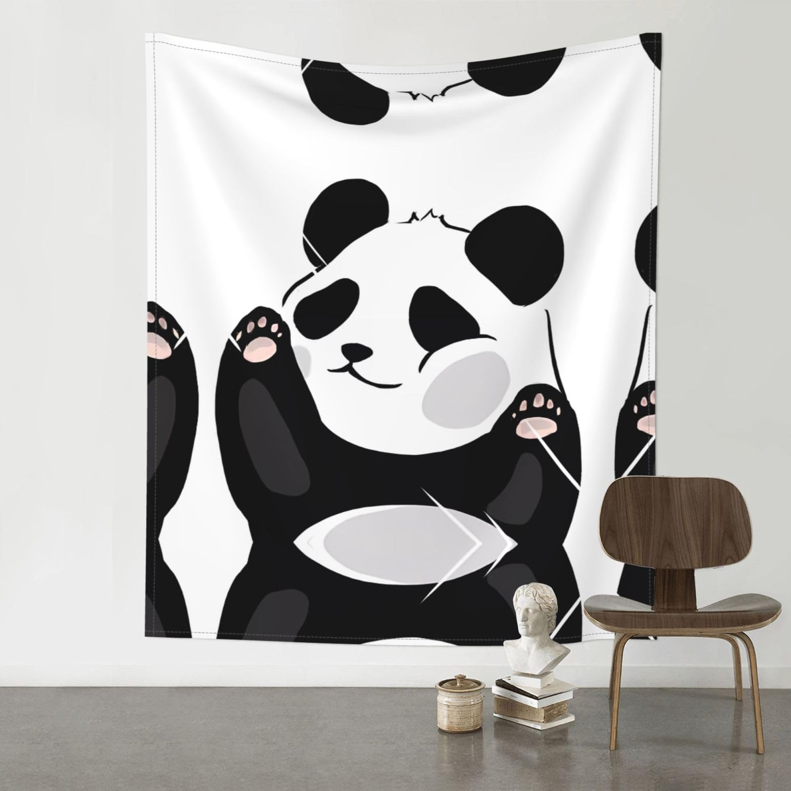 YYHWHJDE Funny Panda Prints 60x51in Wall Tapestry – High-Grade Polyester Throw for Dorm, Beach & Home Decor
