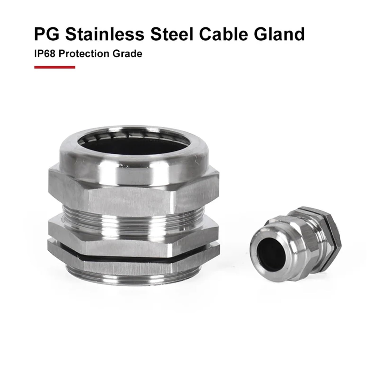 10 Uds PG tipo 304 prensaestopas de Cable acero inoxidable IP68 junta fijación impermeable Metal conector recubierto níquel(SSPG63)