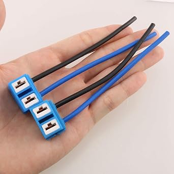 E-outstanding Headlight Adapter 2PCS H7 Headlight Bulb Right Angle Ceramic Socket Plug Connector with Wiring Harness