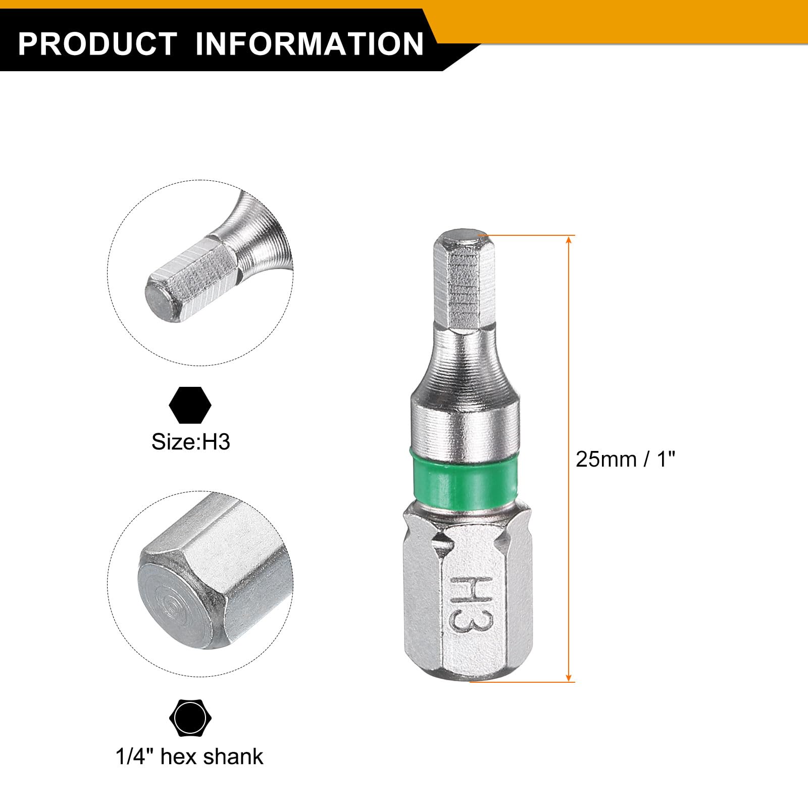 2 Embouts De Vissage Hexagonaux H3 – Longueur 25mm, Embout 1/4, Générique