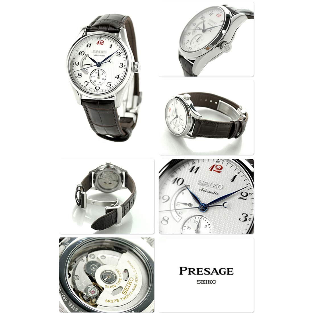 Seiko Presage Spb041j1 Multifunction Leather Man Silver