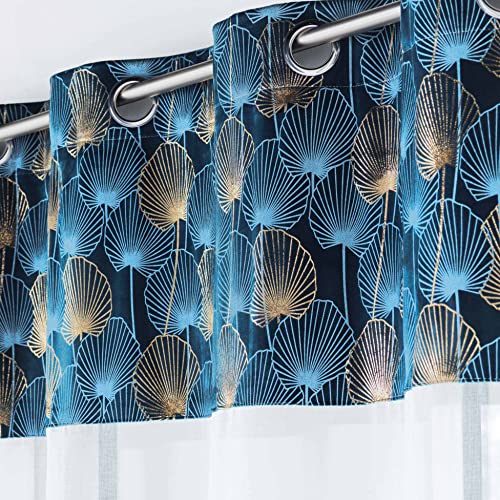 Voilage a oeillets 140 x 240 cm voile sablé + haut velours Clairine - vue 4