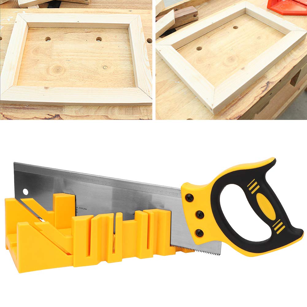 Lyrlody Mitre Box,30,5 plastica multiangolo di serraggio troncatrice per potatura strumento per la lavorazione del legno a mano con posteriore 35,6 cm per la lavorazione del