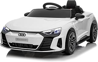 LALAHO Voiture véhicule électrique Enfant Audi avec Télécommande 2.4G, 12 V Véhicule électrique Enfant 2 Portes avec MP3 (Blanc)