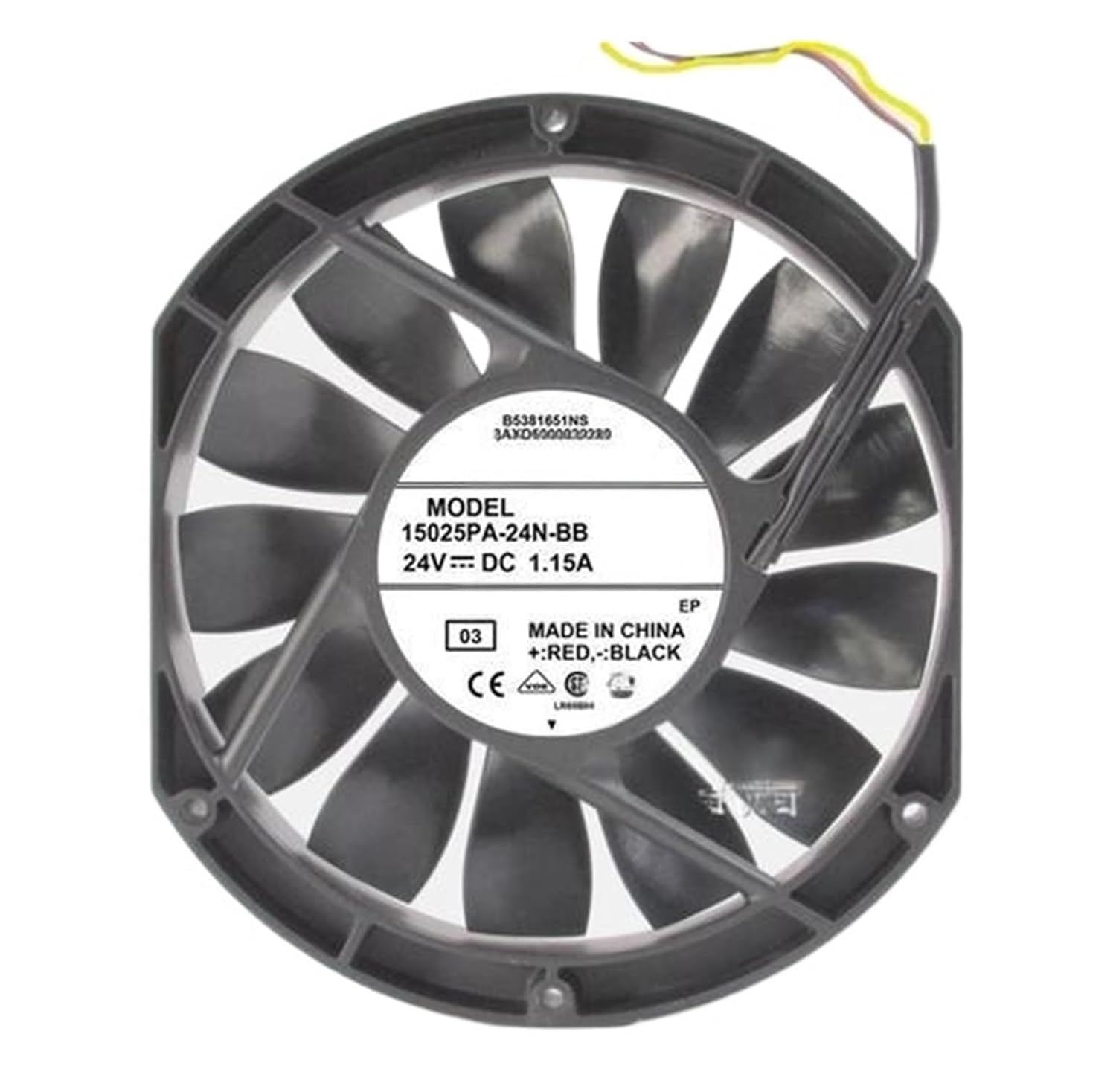 1 pc new 15025PA-24N-BB DC 24V 1.15A 172x172x25mm 3-Wire Cooling Fan