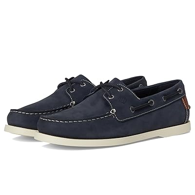 Johnston & Murphy Kids Zeke Boat Shoe (Little Kid/Big Kid) Boys Shoes Navy Oiled Nubuck