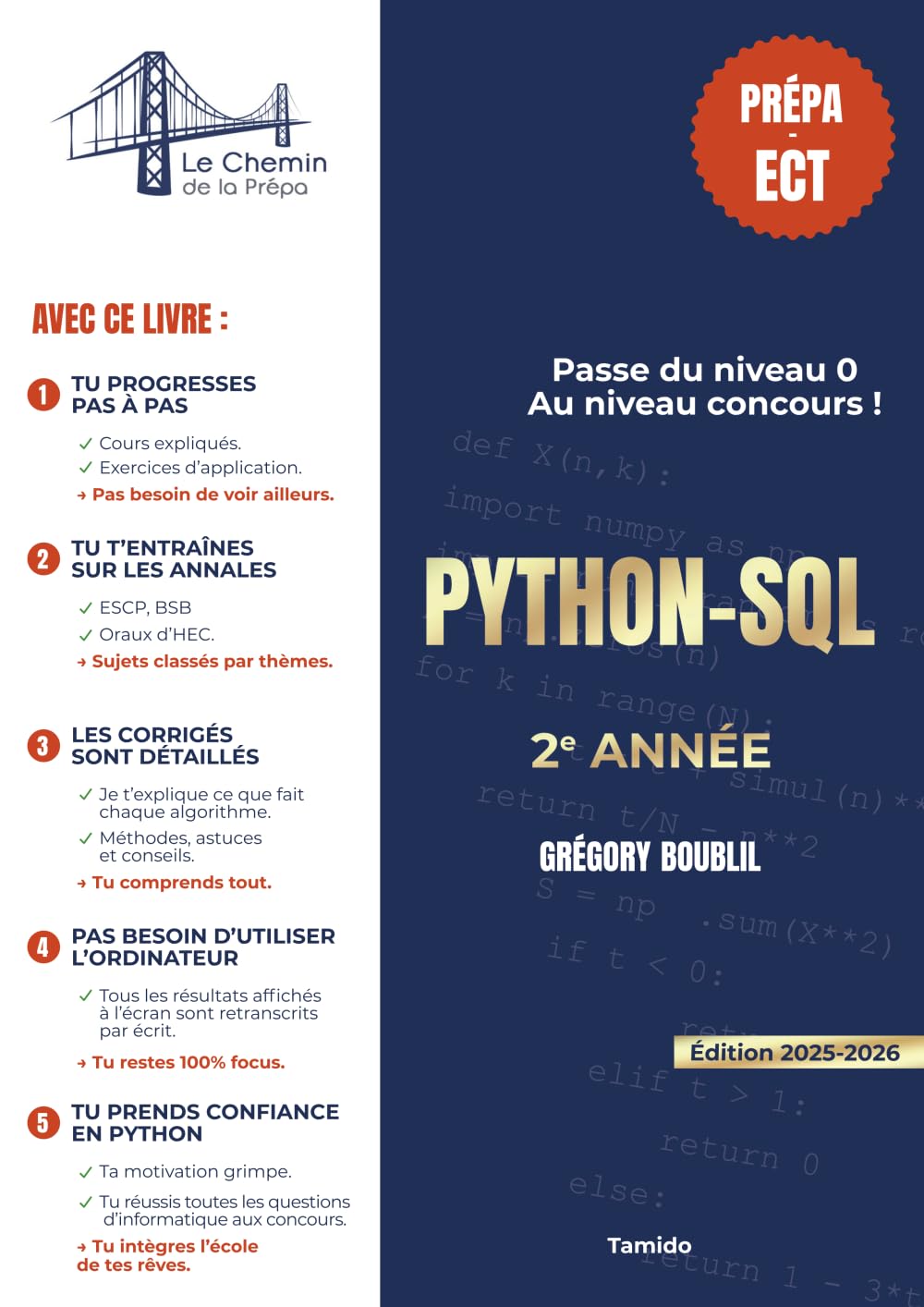 Python-SQL prépa ECT 2ème année: Passe du niveau 0 au niveau concours !