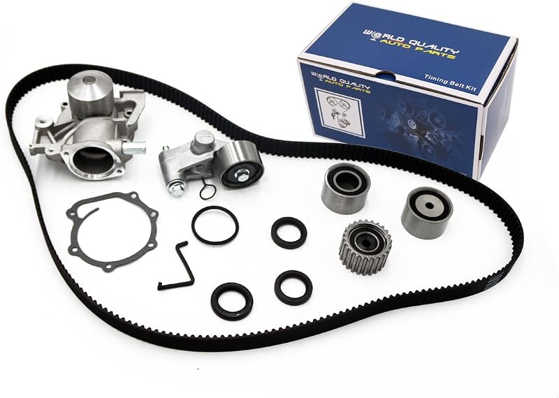 Kit de correia dentada com bomba d’água e tensionador WQ W&Q AUTO PARTS para Subaru Forester, Impreza, Legacy e Outback 2.5L 1999 a 2005