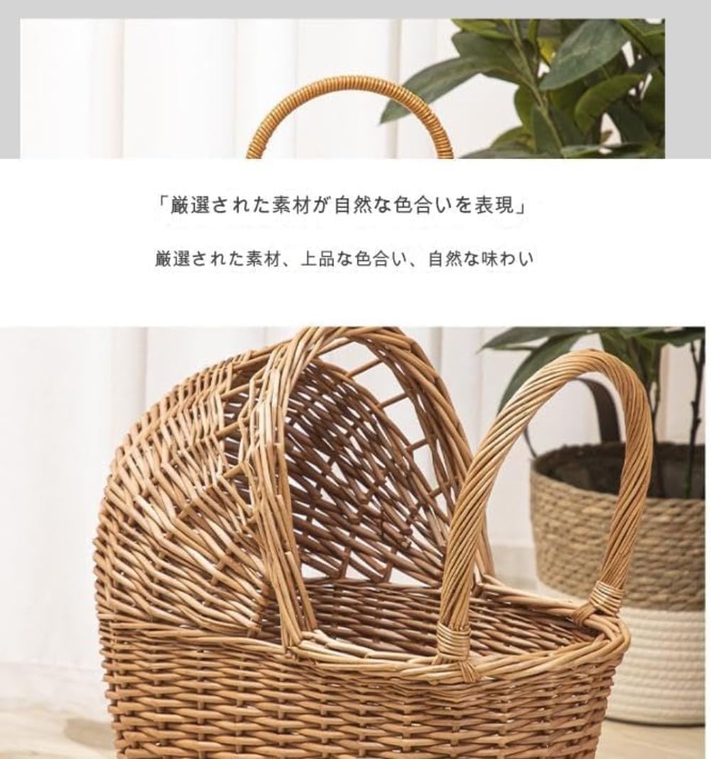 Amazon | Fiegcit 手押し車ベビーカー 天然柳おもちゃ 子供遊び 籐