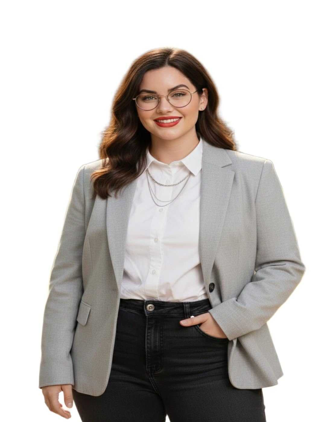 the classic togs Women Plus Size Office Blazer | Classic Grey Formal Jacket-picture-10