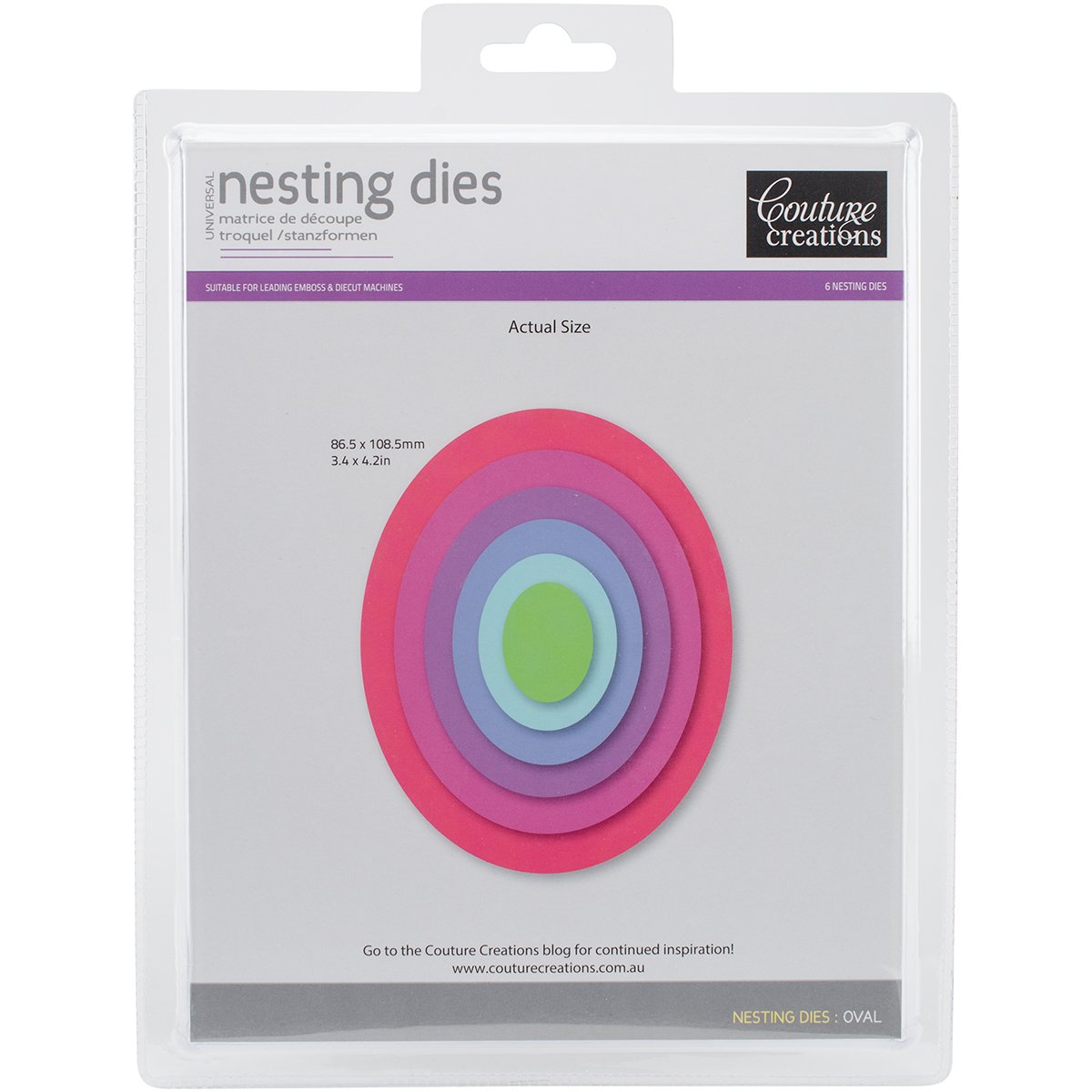 Couture Creations "oval" Nesting Dies, Black