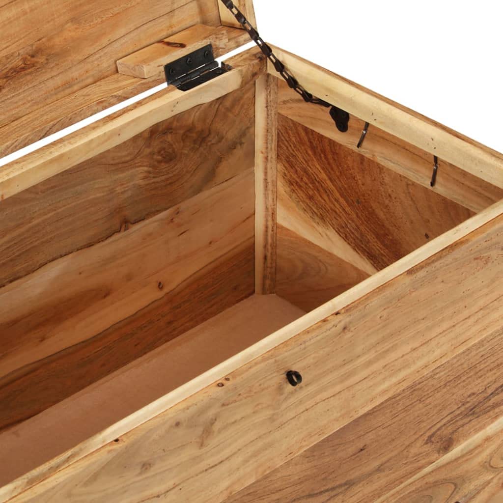 Baúl de madera maciza de acacia, 73 x 39 x 41 cm