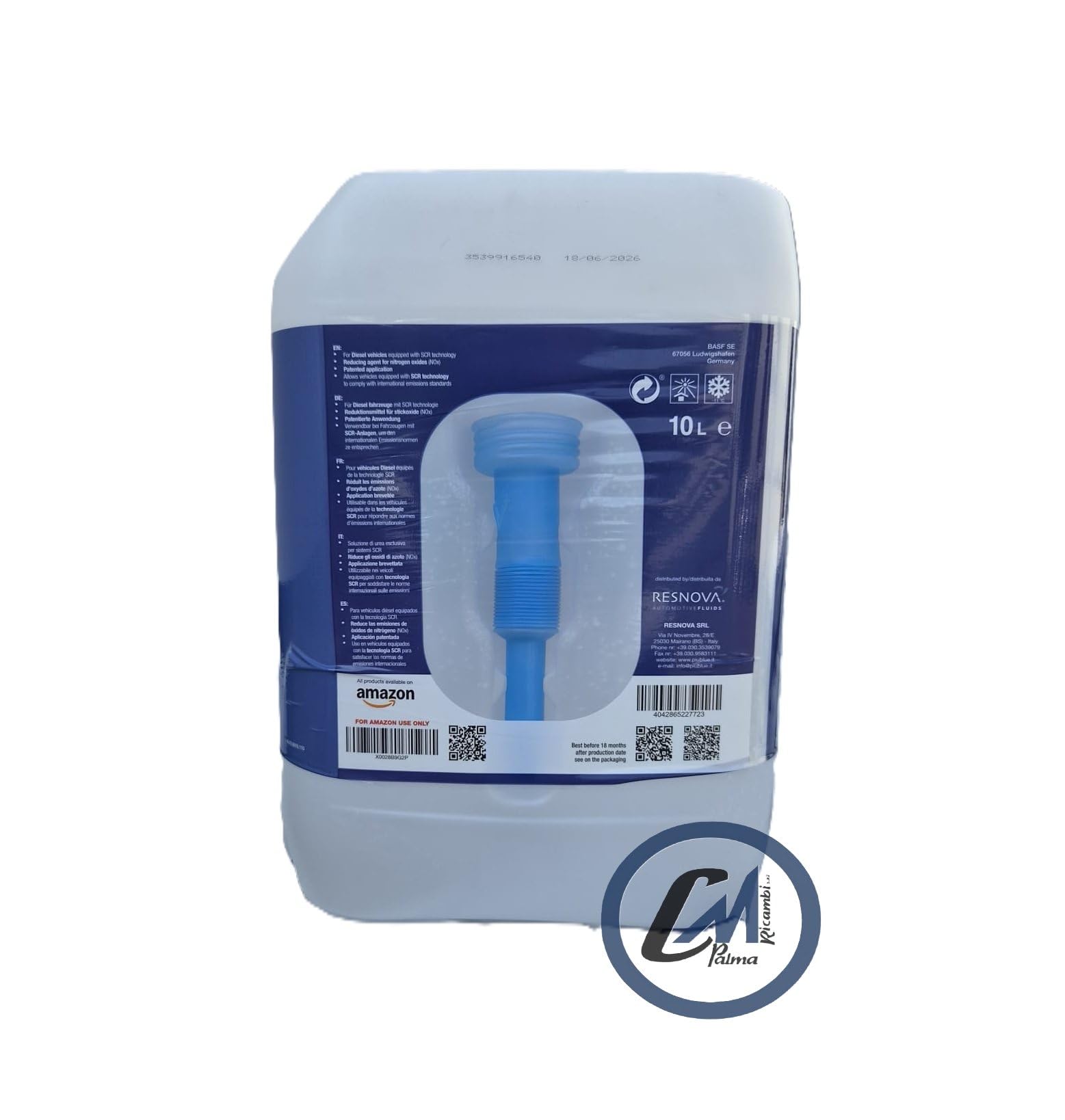 ADBLUE BASF 2 X 10lt Additivo Urea Euro 4,5,6 Tecnologia SCR con Beccuccio Flex (20 lt)