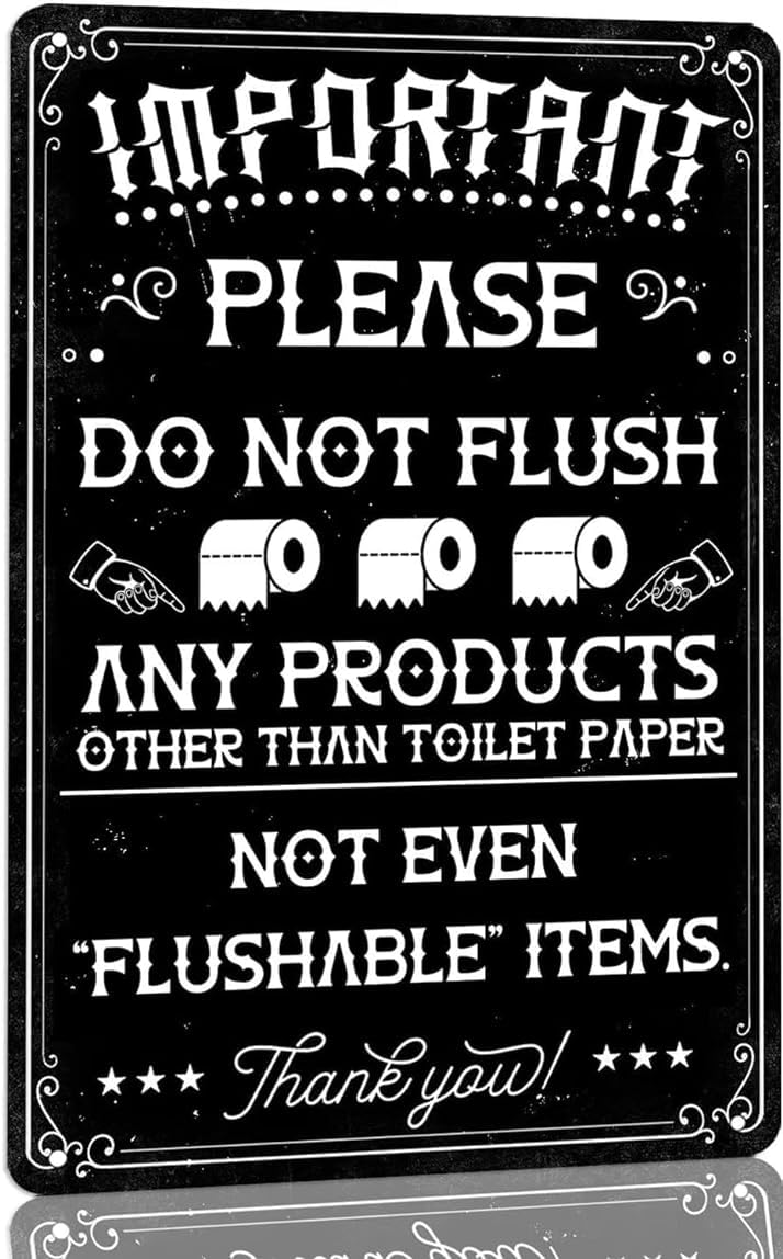 Funny Toilet Rules Metal Tin Sign Please Do Not Flush Any Products Other Than Toilet Paper Toilet Bathroom Rules Sign Vintage Home Office Restroom Bathroom Signs 12"×8"