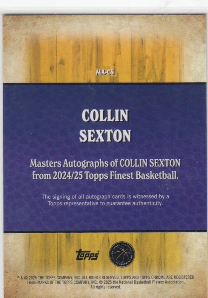 Basketball Trading Card 2024-25 Topps Finest Masters Autographs Red #MA-CS Collin Sexton EX/NM Auto/Black /10